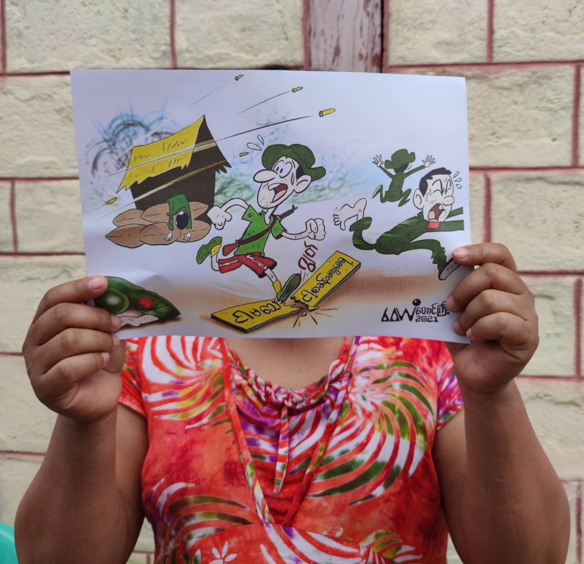 JeonLavendar20's tweet photo. Meaningful illustrations of #WhatsHappeningInMyanmar by youths in Hopone, Shan State. We will keep on protesting in every possible ways no matter how much Junta oppressed us violently.
#May3Coup
#MilkTeaAlliance  https://t.co/Pjfa1nvGvs