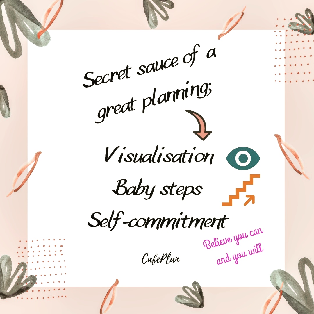 HelloCafePlan's tweet image. Secret sauce of a great planning; visualisation 👁, baby steps 👣, self-commitment👍. 💯
#happyplanning #happyplanner #plannerlove #plannerlife #planneraddict #bulletjournal #bujolove