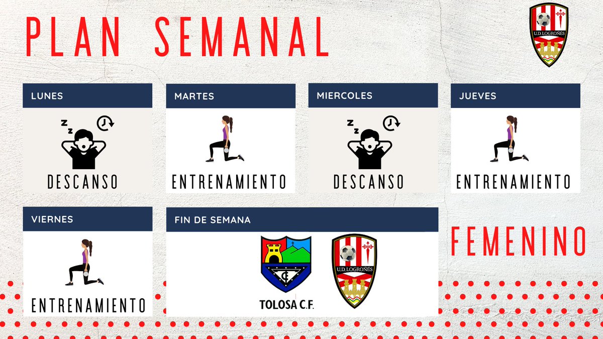 UDLogronesFem's tweet photo. ποΈ π£πππ‘ π¦ππ ππ‘ππ | #UDLogFem
Nuestro plan para esta semana. https://t.co/obZjSjqTaZ
