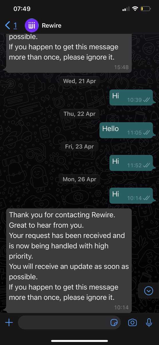 This_isSandy's tweet photo. @RewireCom , I am wondering if there are any humans working in your company ? All I got automated message. Since three weeks now I am waiting for an actual answer where my €2500 are ! Can anyone please look into this on urgent basis, this is way beyond acceptable 😢 https://t.co/2j1v4LCBCu