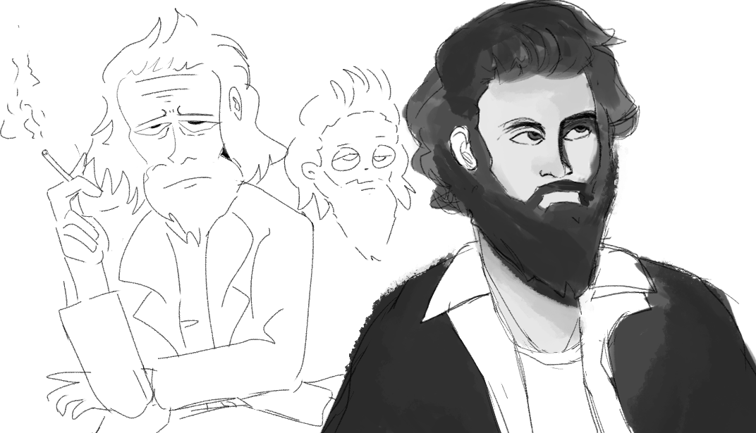 nikotism's tweet photo. father john misty doodles https://t.co/Hj9Q2tbC6G
