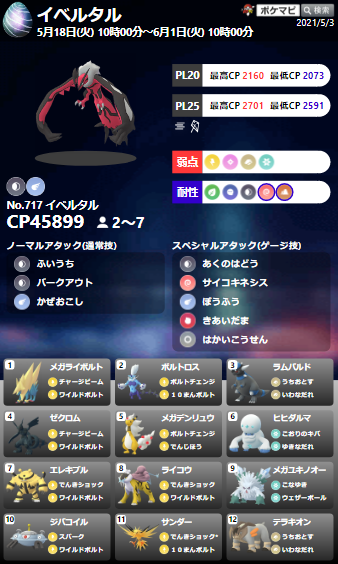 ポケモンgo攻略情報 ポケマピ Auf Twitter イベルタル が伝説レイドに初登場 5 18 火 朝10時 6 1 火 朝10時 対策 ポケモンなど 攻略情報を動画でもご紹介しています T Co G3filhntoo 覚える技などは変更される場合もあります 開催情報 T Co ポケモンgo攻略情報 ポケマピ Auf Twitter イベルタル が伝説レイドに初登場 5 18 火 朝10時 6 1 火 朝10時 対策 ポケモンなど 攻略情報を動画でもご紹介しています T Co G3filhntoo 覚える技などは変更される場合もあります 開催情報 T Co