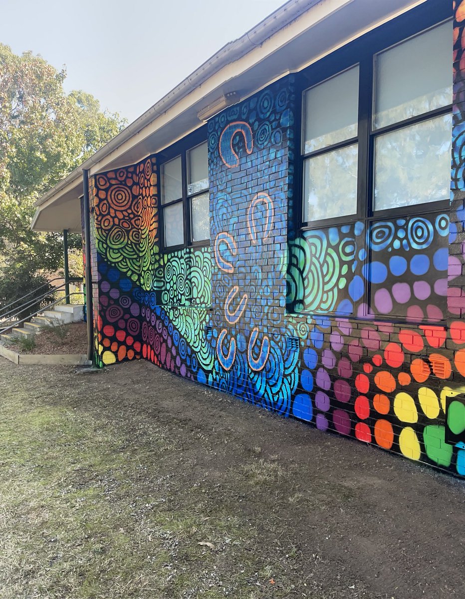 We absolutely ❤️ our new mural completed by Allan McKenzie! The students and staff at The Rail had an amazing week with Allan and his dad learning about their culture, listening to the didgeridoo &amp; watching the amazing artwork come to life! Look up his website! <a href="/NSWEducation/">NSW Dept of Education</a>