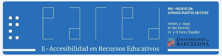 2021 JORNADA PUERTAS ABIERTAS | POSGRADO UNIVERSITARIO: E-ACCESIBILIDAD EN RECURSOS EDUCATIVOS docs.google.com/forms/d/e/1FAI…