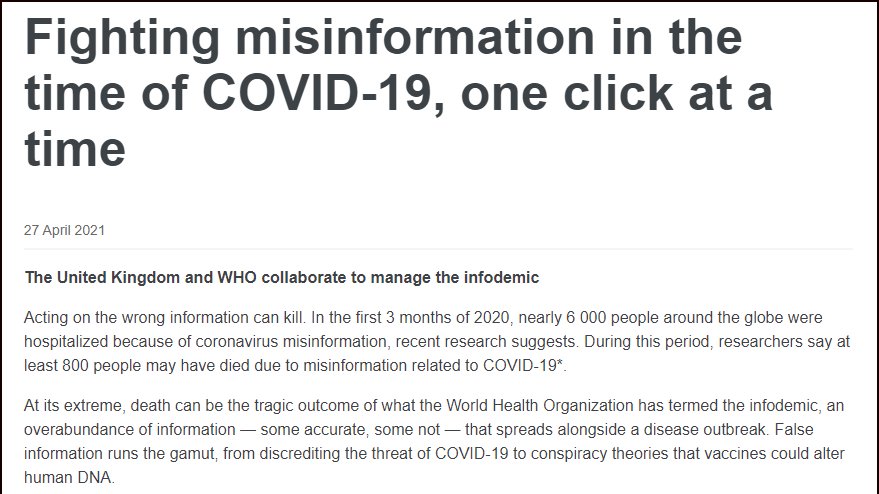 TheCompassforSBC (@compassforsbc) on Twitter photo "Acting on the wrong information can kill"
<a href="/WHO/">World Health Organization (WHO)</a> April 27, 2021
tinyurl.com/yj4do4by "Acting on the wrong information can kill"
<a href="/WHO/">World Health Organization (WHO)</a> April 27, 2021
tinyurl.com/yj4do4by