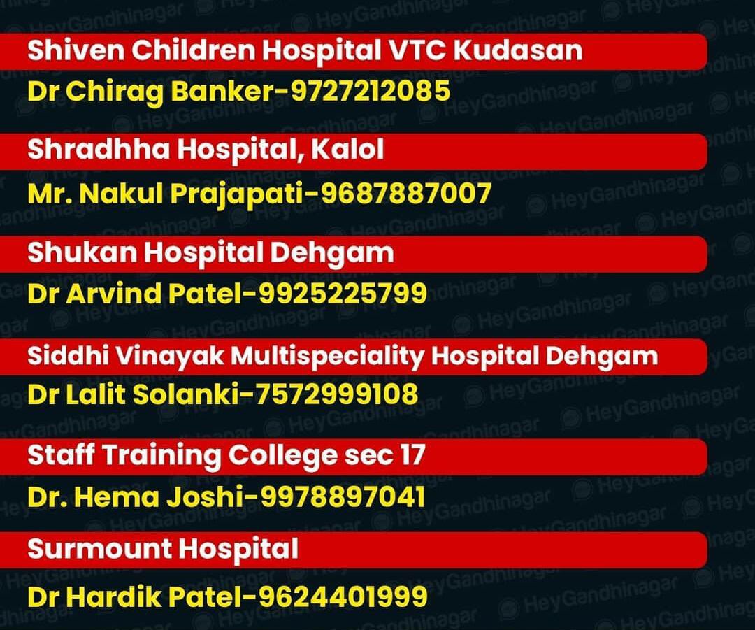 Gandhinagar’s Hospital contact details 

@distinfo_gnr @CollectorGnr @janakthakkar249 @sachin083380 @goonj @Hello_Gnagar @of_gcc @aditiraval @RJdevaki