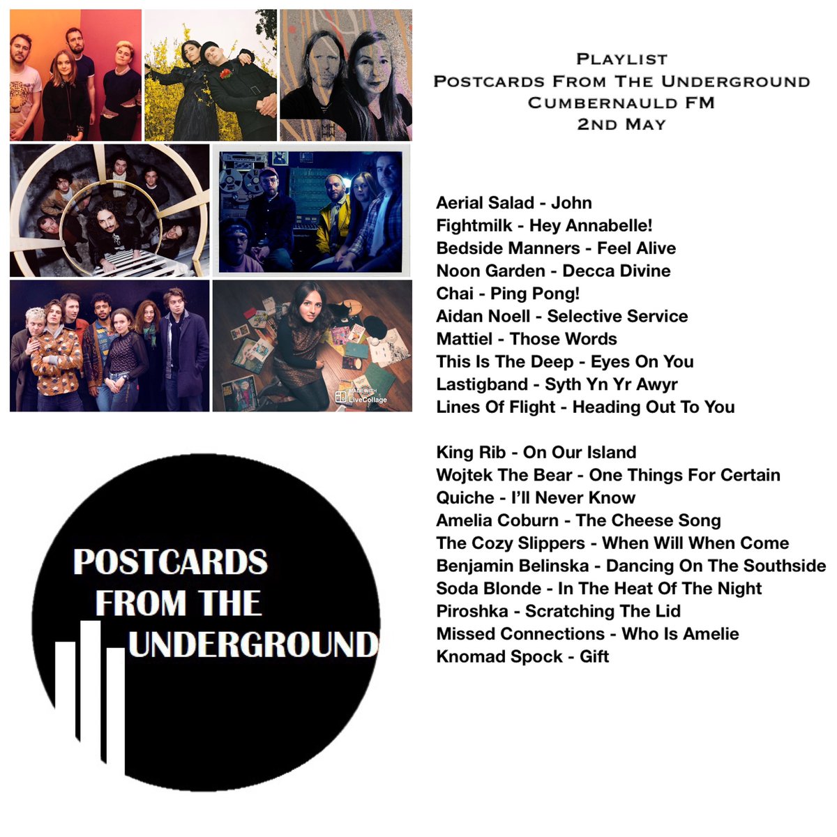 Postcards From The Underground (@postcardsftu) on Twitter photo Latest show available via m.mixcloud.com/MarkandGary/pf…
Ft <a href="/AerialSalad/">Aerial Salad</a>
@fightmilkband
<a href="/mattielworldwde/">Mattiel Ⓡ</a>
<a href="/thisisthedeep/">this is the deep</a>
<a href="/BandLastig/">LASTIGBAND</a>
@fightmilkband
<a href="/wojtekbearband/">wojtek the bear</a>
@quichetheband
<a href="/amelia_coburn/">Amelia Coburn</a>
@SlippersCozy
<a href="/b_belinska/">Benjamin Belinska</a>
<a href="/piroshkaband/">Piroshka</a>
<a href="/sodablonde/">Soda Blonde</a>
<a href="/asthmaticharp/">Asthmatic Harp</a> & <a href="/_oliviarafferty/">✨ olivia rafferty ✨🏔</a>
♥️♥️♥️ Latest show available via m.mixcloud.com/MarkandGary/pf…
Ft <a href="/AerialSalad/">Aerial Salad</a>
@fightmilkband
<a href="/mattielworldwde/">Mattiel Ⓡ</a>
<a href="/thisisthedeep/">this is the deep</a>
<a href="/BandLastig/">LASTIGBAND</a>
@fightmilkband
<a href="/wojtekbearband/">wojtek the bear</a>
@quichetheband
<a href="/amelia_coburn/">Amelia Coburn</a>
@SlippersCozy
<a href="/b_belinska/">Benjamin Belinska</a>
<a href="/piroshkaband/">Piroshka</a>
<a href="/sodablonde/">Soda Blonde</a>
<a href="/asthmaticharp/">Asthmatic Harp</a> & <a href="/_oliviarafferty/">✨ olivia rafferty ✨🏔</a>
♥️♥️♥️