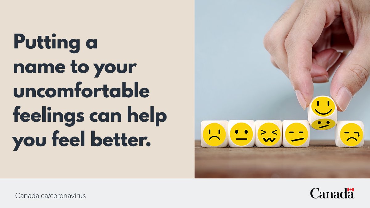 CPHO_Canada's tweet photo. This year’s theme for #MentalHealthWeek is #GetReal about how you feel. Name it, don’t numb it. Naming, expressing and dealing with our emotions – the ones we like and the ones we don’t – is important for our mental health. Visit: https://t.co/JSItyTRBvU https://t.co/E8csaWrf8G