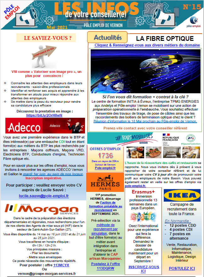 GuillaumeRueda's tweet photo. Les infos de votre conseiller(e) @Poleemploi_Ndie #Vernon
Offres d'emploi, de formations, d'accompagnement...
(Cliquer pour agrandir l'image)
#TousMobilisés #AvecPoleEmploi https://t.co/EYT8s0iGOD