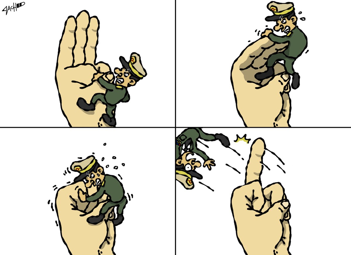 Reaproy's tweet photo. Great cartoon showing the persistent, peaceful resistance of the #Myanmar people to the #Tatmadaw's illegal junta. Cartoon is part of the #ASEAN Human Rights exhibition by cartoonists across the region launched today on #WorldPressFreedomDay at https://t.co/ncmExYKoBM! @pomyanmar https://t.co/Y8l2UWd0BD