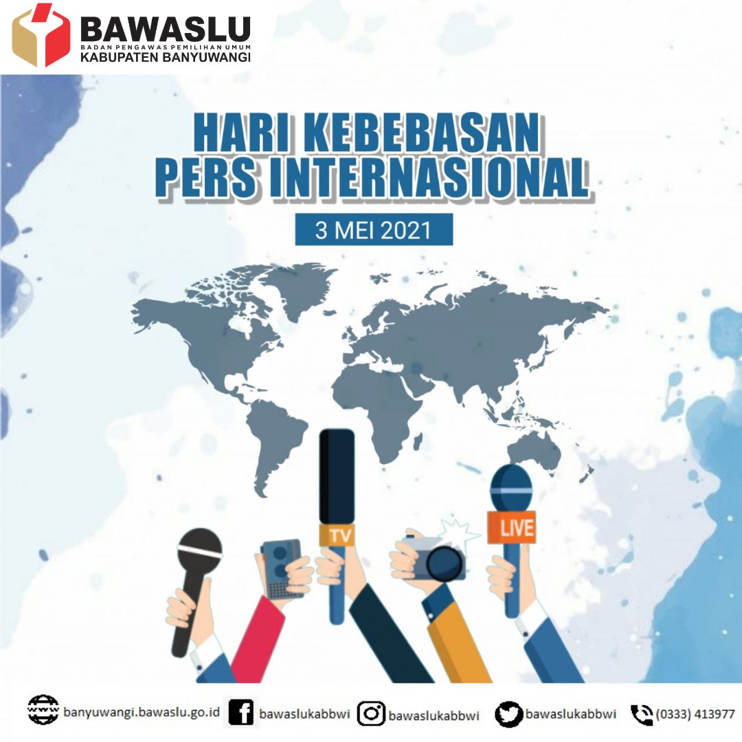 Selamat Hari Kebebasan Pers Sedunia.
3 Mei 2021.

#banyuwangi 
#bawaslu 
#bawaslubanyuwangi 
#bawaslujatim 
#bawasluri