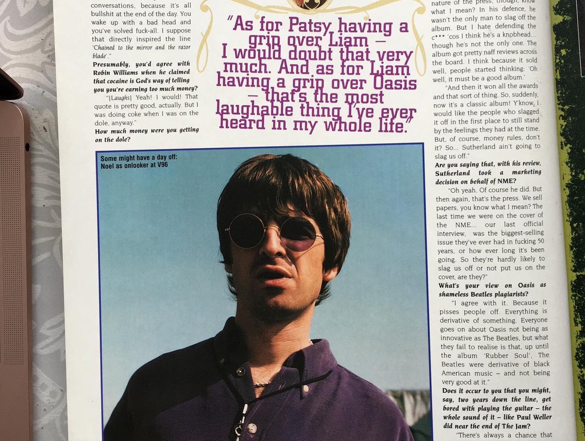 styleofoasis's tweet photo. VOX magazine, November 1996.
Interview with Noel before the infamous USA tour incident.I always loved they were underdogs and persevered! DM me if youโd like a clear shot of the interview.
#oasis #oasisfashion #oasisfans #oasisband #styleofoasis #noelgallagher #liamgallagher https://t.co/fJWsZ21kd6