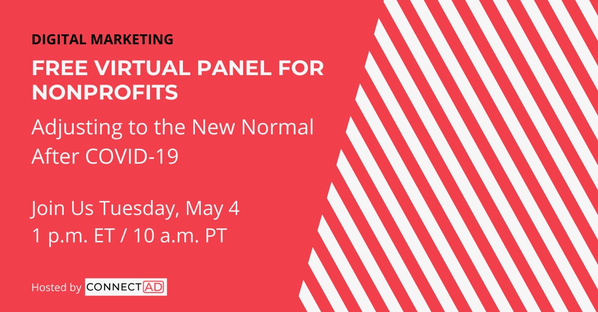 ConnectAd's tweet image. One day to go! Join us, along with @CharityVillage and @cherian_koshy tomorrow as we discuss what to expect in the next twelve months, best practices for digital marketing and what nonprofits can do differently to maximize  outreach efforts.

Register: ow.ly/gnsN50EBUzx