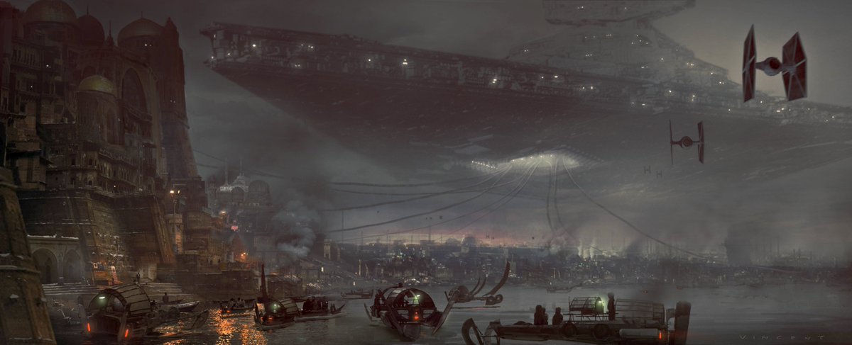 vincentj_artist's tweet image. &quot;Star Wars&quot; what could have been, &quot;ROGUE ONE&quot; concept art for JEDHA
#StarWars #RogueOne #conceptart #film #scifi   #artwork #paintings #Sith #Disney