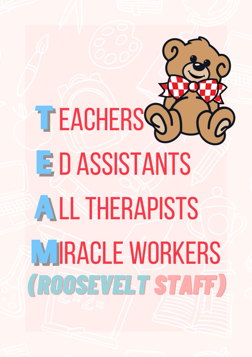 At Roosevelt Elementary we celebrate TEAM Appreciation for Teachers Appreciation Week! It takes a TEAM! Thank you to all educators! May you feel appreciated EVERY SINGLE DAY!
#TeacherAppreciationWeek 
#TeamApprciationWeek
#GoTeddys