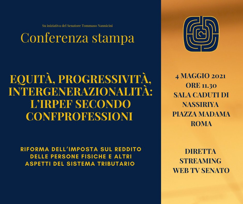 Assoarchitetti's tweet photo. 📌#ALAsegnALA la conferenza stampa di @Confprofessioni.

L'evento online si svolgerà domani, martedì 4 maggio, alle ore 11.30 in diretta streaming WebTv Senato.

Per saperne di più e per seguire la diretta:
👉 https://t.co/LXcQznUmvM https://t.co/KjOLODmJjs