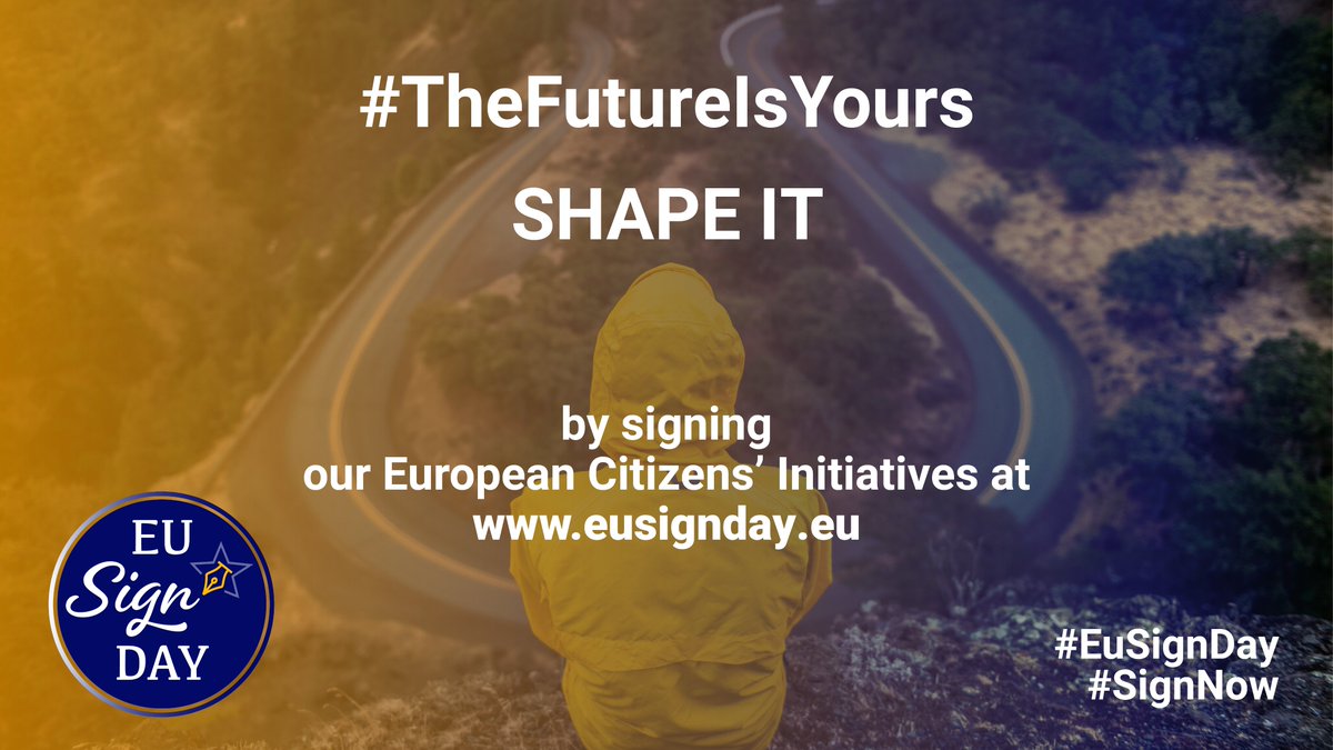 As Europe Day approaches comes #EuSignDay. Discover the European Citizens Initiatives you can sign: #climate, #freedom, #equality, and more!
It is a political program, a citizens-led program for Europe.
#TheFutureisYours: use your power and SHAPE IT

👉eusignday.eu