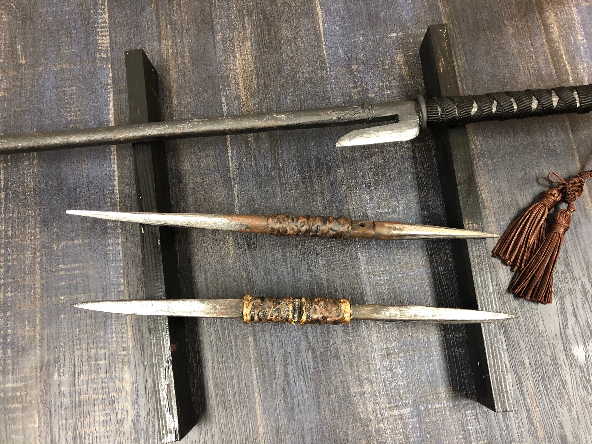 時代武具　全鉄製の鳶口　武具十手　忍者道具 長さ約49cm 重さ約492gA6 時代武具 全鉄製の鳶口 武具十手 忍者道具 長さ約49cm 重さ約