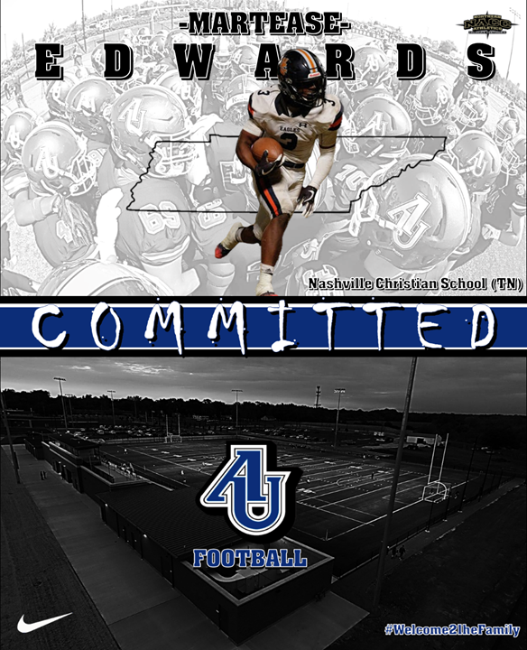 Aurora University Football (@au_spartanfb) on Twitter photo Spartan Fans, we are excited to welcome <a href="/EdwardsMartease/">Martease.Edwards</a> from <a href="/NCSRecruiting/">Nashville Christian Football Page</a> to the Aurora Football Family. Be sure to follow his journey the next four years as he continues to develop as a student, athlete, and person. #WeAreOneAU #Welcome21heFamily Spartan Fans, we are excited to welcome <a href="/EdwardsMartease/">Martease.Edwards</a> from <a href="/NCSRecruiting/">Nashville Christian Football Page</a> to the Aurora Football Family. Be sure to follow his journey the next four years as he continues to develop as a student, athlete, and person. #WeAreOneAU #Welcome21heFamily