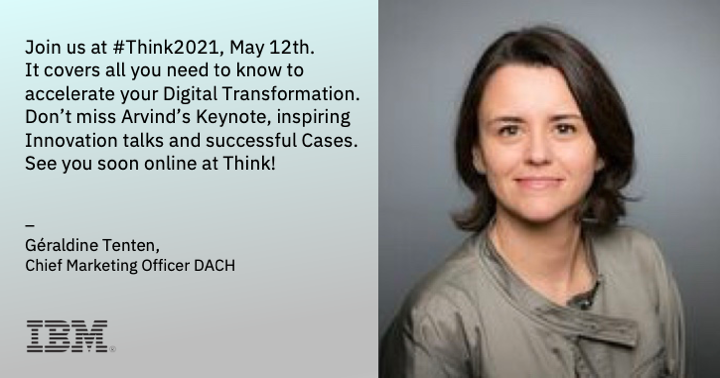 I registered to #Think2021. A global Inspiration for Digital Reinvention from Innovation Talks, to Enterprise Successes and Hands-on labs its will be a day of learning powered by #IBM  Register here ibm.biz/ThinkDTW <a href="/IBMDACH/">IBM DACH</a> <a href="/Thomas_Harrer/">Thomas Harrer</a> <a href="/AgnesHeftberger/">Agnes Heftberger</a>
