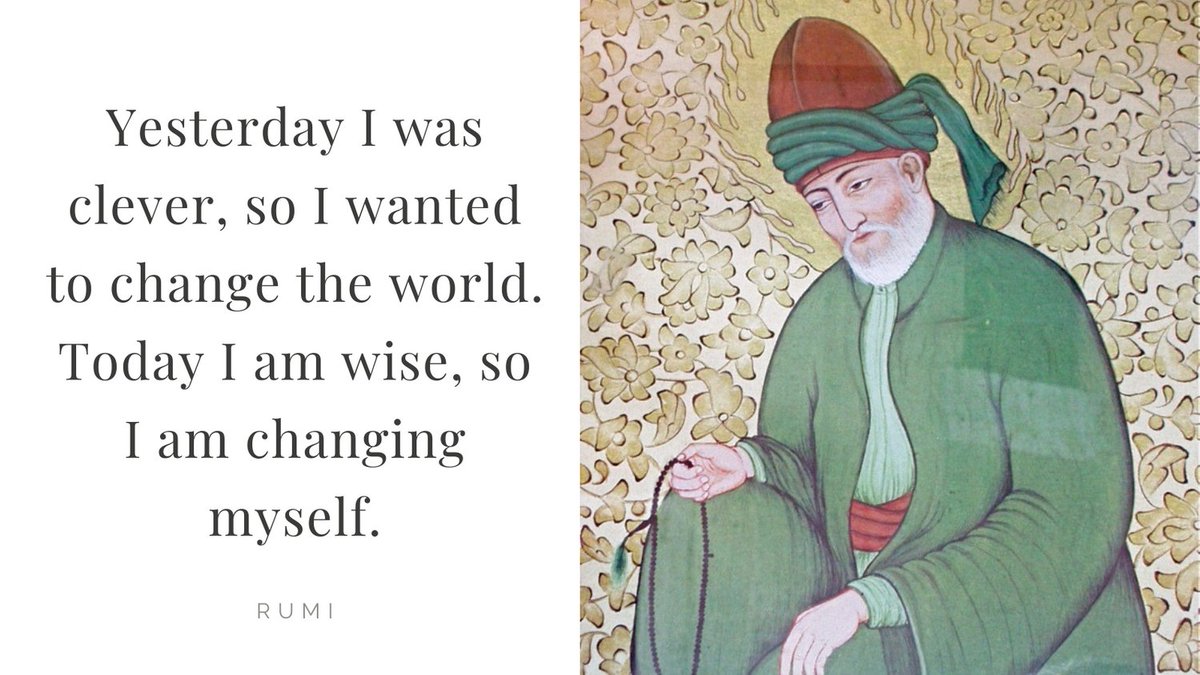 “Yesterday I was clever, so I wanted to change the world. Today I am wise, so I am changing myself.” - Rumi on #Bitcoin

#Konya, #Turkey #Poet