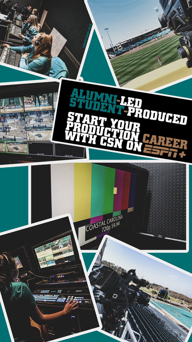 Chanticleer Sports Network (@coastalcsn) on Twitter photo Graduation is forcing us to come to terms with our interns and long-time student workers moving on to big things!
Re-loading the crew to produce ESPN+ for <a href="/GoCCUsports/">Coastal Carolina Athletics</a>!
Huge opportunity for <a href="/CCUChanticleers/">Coastal Carolina University</a> students to gain hands-on experience!
Apply: goccusports.com/sb_output.aspx… Graduation is forcing us to come to terms with our interns and long-time student workers moving on to big things!
Re-loading the crew to produce ESPN+ for <a href="/GoCCUsports/">Coastal Carolina Athletics</a>!
Huge opportunity for <a href="/CCUChanticleers/">Coastal Carolina University</a> students to gain hands-on experience!
Apply: goccusports.com/sb_output.aspx…