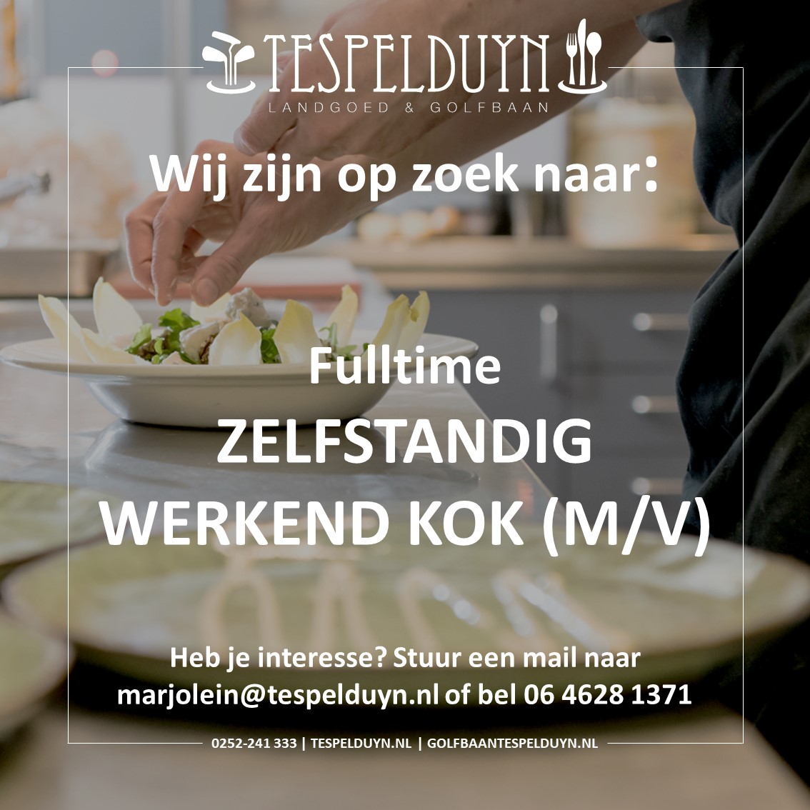 Team Tespelduyn is op zoek naar een nieuwe zelfstandig werkend kok - full-time👨‍🍳 tespelduyn.nl/vacatures/zelf…