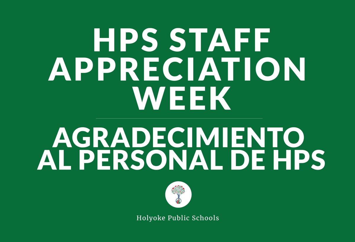 Today kicks off the first day of HPS Staff Appreciation Week! Help us make sure our staff knows just how truly special they are. Join in on the celebration! Details here: hps.holyoke.ma.us/2021/04/29/joi…