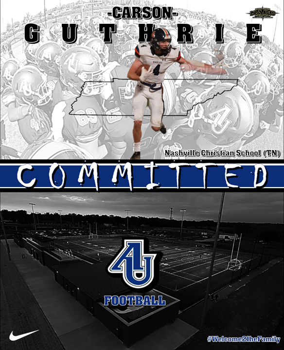 AU_SpartanFB's tweet photo. Spartan Fans, we are excited to welcome @carsonguthrie7 from @NCSRecruiting to the Aurora Football Family. Be sure to follow his journey the next four years as he continues to develop as a student, athlete, and person. #WeAreOneAU #Welcome21heFamily https://t.co/HlHi8r1ufC