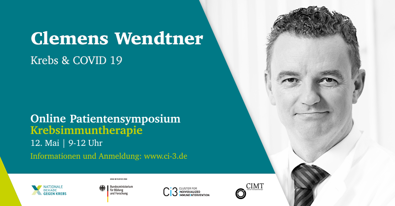 Verfolgen Sie den Vortrag von Prof. Wendtner (München Klinik Schwabing) und weiteren Rednern in unserem kostenlosen virtuellen Patientensymposium zum Thema Krebs &amp; Präzisionsmedizin! 
<a href="/XgegenKrebs/">Nationale Dekade gegen Krebs</a>
<a href="/C_IMT/">Cancer Immunotherapy</a>
<a href="/BurdaStiftung/">Felix Burda Stiftung</a>
<a href="/patvocates/">Patvocates</a>
@muenchenklinik