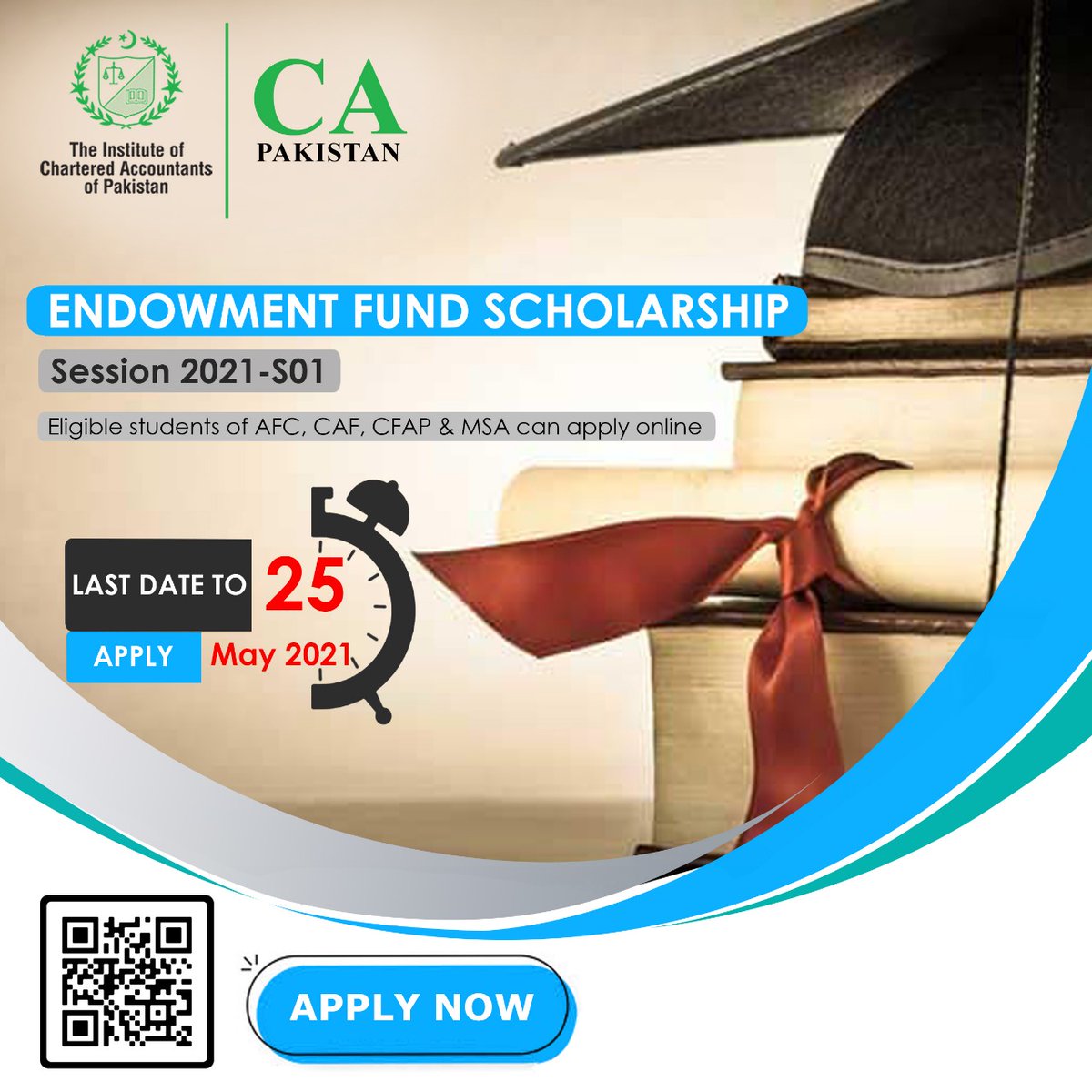 icapofficial's tweet photo. Applications for the Endowment Fund Scholarship ‘Session 2021-S01’ are invited as per the eligibility criteria. ICAP support to be adjusted against the exam fee.
Apply Now:  https://t.co/KLZw8PzN4X
The last date to apply is May 25, 2021
#ICAP #CA #SignatureQualification https://t.co/lKv5ENfYFK
