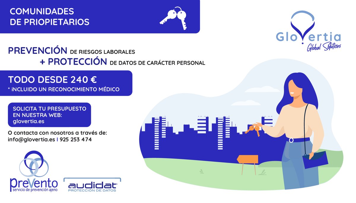 Glovertia_GS's tweet photo. Si eres propietario en una comunidad accede a nuestra web o llama al 925 25 34 74 para informarte de nuestra promoción actual. 
Presupuesto Comunidad de Propietarios https://t.co/xZPqX5XLqx 
#promocion #PRL #protecciondedatospersonales https://t.co/ulLWvGIYbD