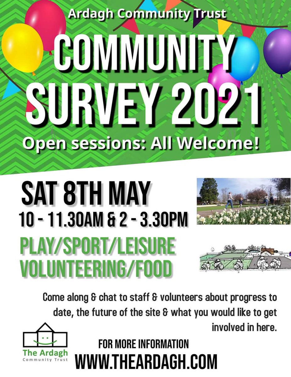 TheArdagh's tweet image. Our 2021 community survey is now live at: theardagh.com Pls RT

This Sat: come chat improvements to date &amp;amp; your ideas for the future.
 
#Play #Leisure #Sport #Wellbeing #CommunityBusiness #Charity #Volunteering #Events #Gardens #Children #families #PostCovid #Bristol