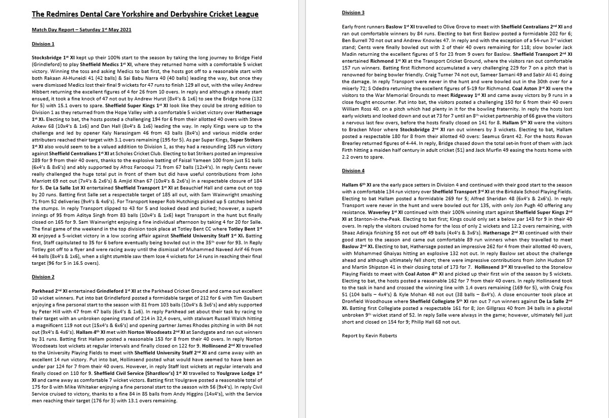 The Yorkshire & Derbyshire Cricket League (@ydclcricket) on Twitter photo 