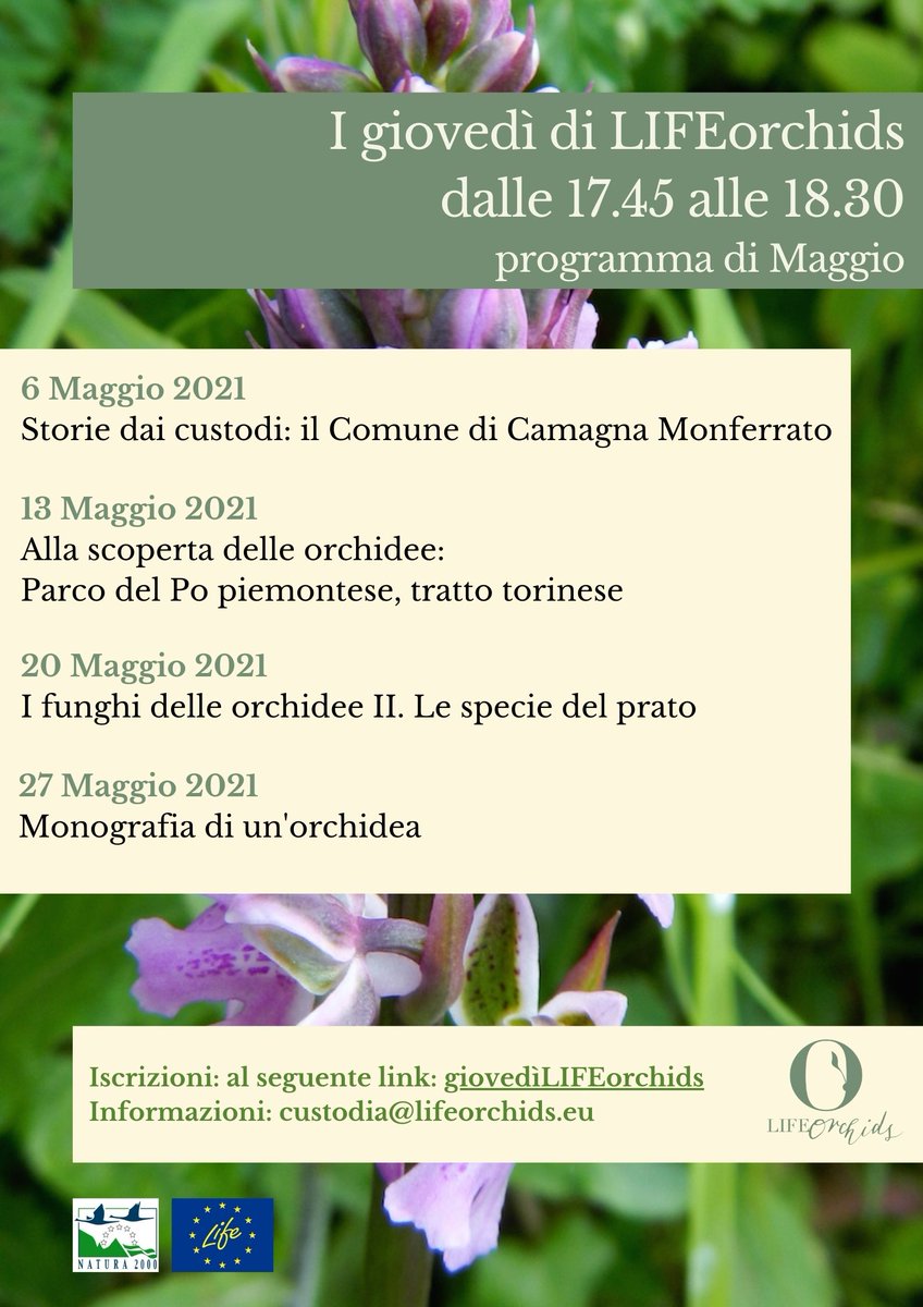 Dopo il successo dei Giovedì di <a href="/LEorchids/">LIFEorchids</a> di Aprile, continuano gli appuntamenti alla scoperta dell'affascinante mondo delle orchidee spontanee. Per iscriversi forms.gle/8CC4KVVVrow7jx…. <a href="/LIFEprogramme/">LIFE Programme</a> <a href="/ParcoPortofino/">Parco di Portofino</a> <a href="/LegambienteLig/">Legambiente Liguria</a> <a href="/LegambientePVDA/">Legambiente Piemonte</a> <a href="/legambientelomb/">LegambienteLombardia</a>