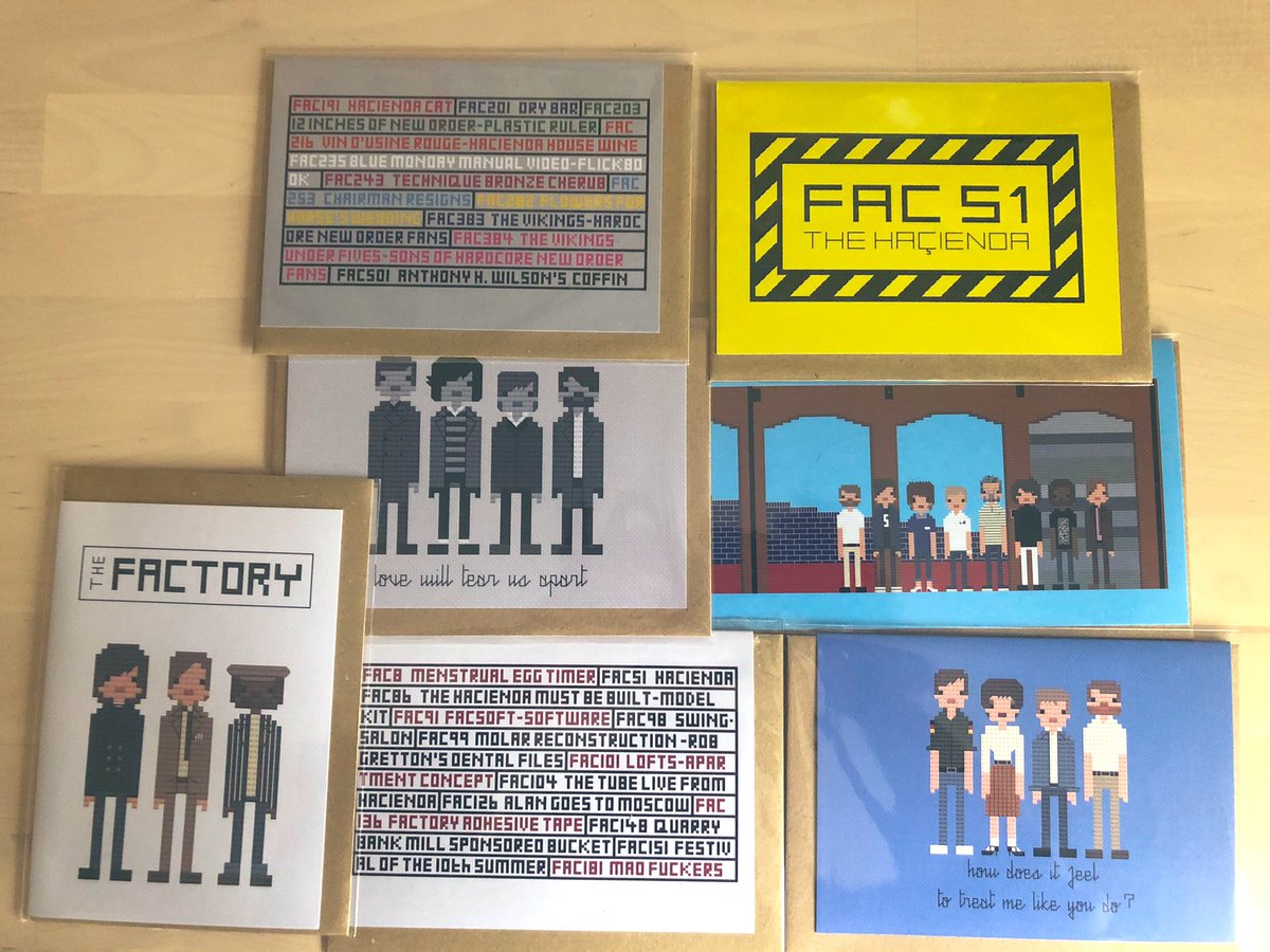 I found a pack of Factory Records cards in my cupboard, some of which I don’t sell any more. Share this tweet by 9pm tonight &amp; 1 lucky retweeter will win the lot! etsy.com/shop/8bitnorth…