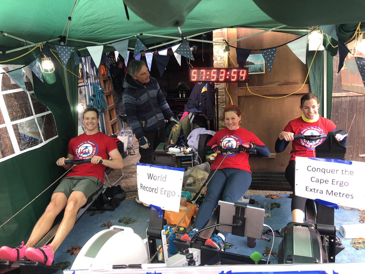 EmergenseaDuo's tweet image. It was an absolute pleasure to row for an hour alongside @Devoniangigger &amp;amp; @BuftonLucy this morning as they finish their world record breaking continuous erg row 🏆. They are rowing for 60 hours outside @SeaSports_SW and have smashed their fundraising target for @DevonAirAmb....