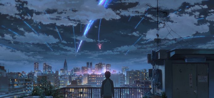 scenes from the best animated film of all time   Film: Kimi no na wa (Your Name)  Dir: Makoto Shinkai