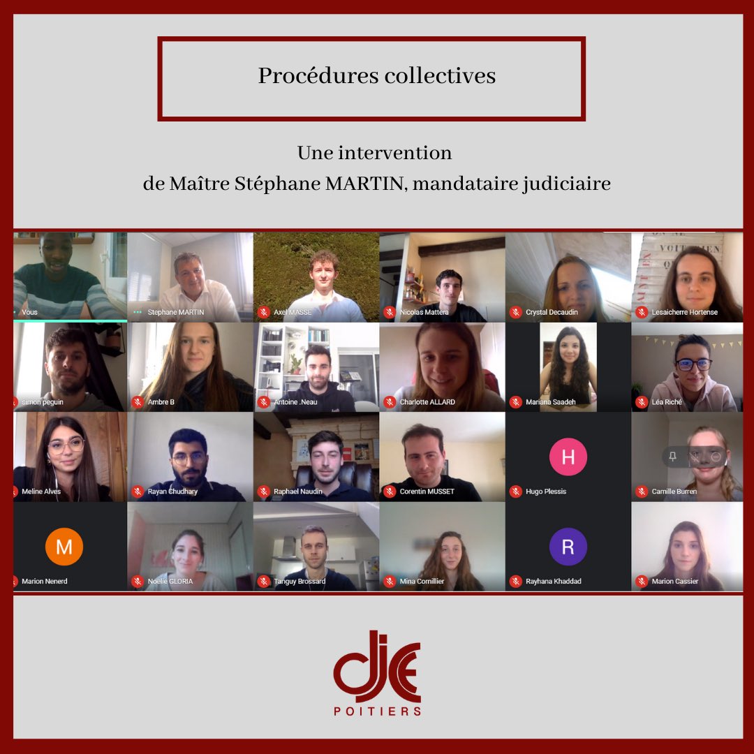 DJCE_Poitiers's tweet photo. Nous avons eu le plaisir d’assister à une intervention de Maître Stéphane-Alexis Martin, mandataire judiciaire au sein de ACTIS MANDATAIRES JUDICIAIRES. https://t.co/MxYaEpuPnc