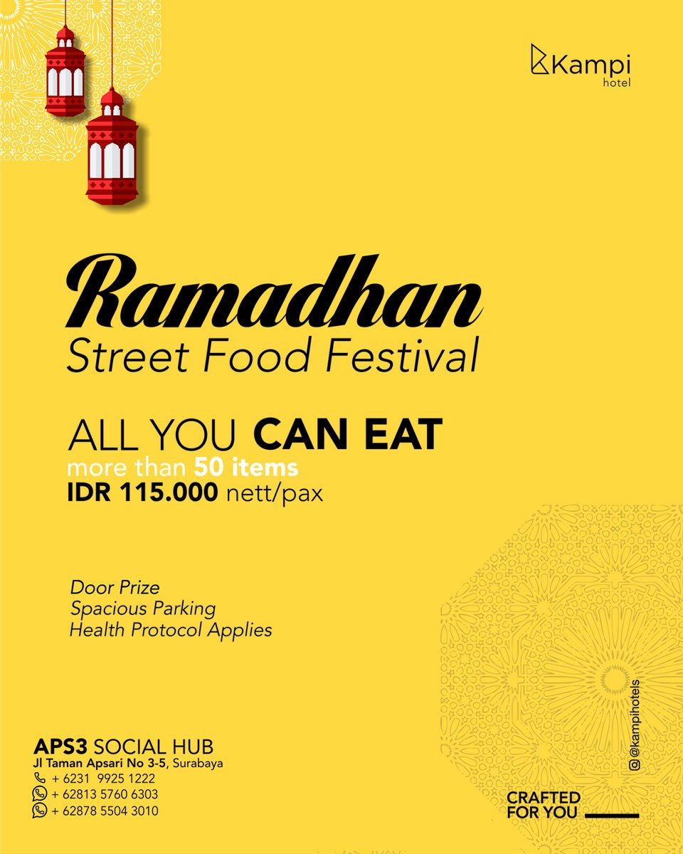 kampihotels's tweet photo. Happy Monday everyone! Our iconic yellow chair photo spot is backkk! Who else has taken pictures here? 🙋🏻‍♀️

Enjoy Iftar at Kampi's Ramadhan Street Food Festival only for IDR 115.000 nett/pax and be the lucky guest to win FREE 1 NIGHT STAY AT KAMPI HOTEL VOUCHER! https://t.co/KERYF7IMZt