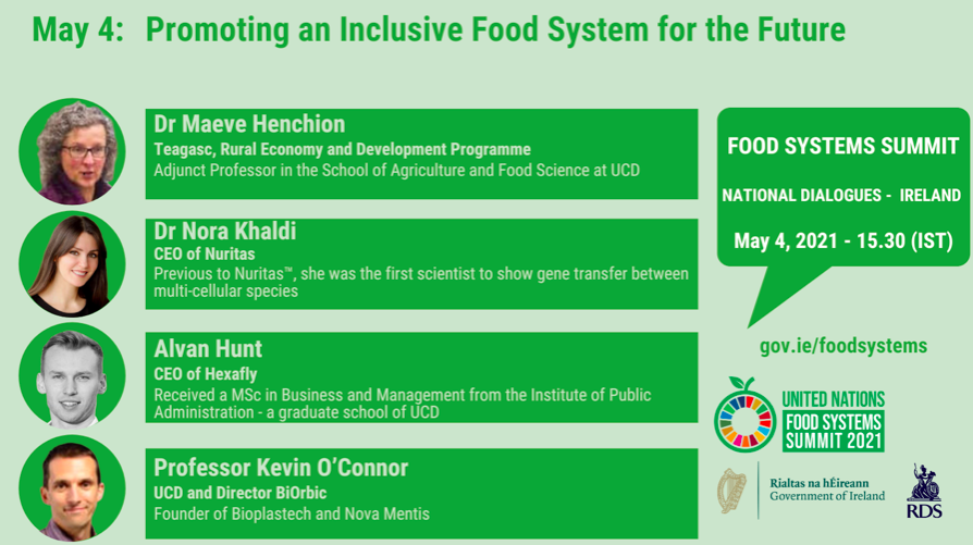 Delighted to have our CEO, Alvan Hunt, leading the conversation on Future Food Systems at the UN Food Systems Summit and Ireland’s Dialogues on May 4@3.30 IST. Join the conversation here at Slido hubs.la/H0MkfsP0

#FoodSystems #Hexafly #InsectProtein #AgriFoodStrategy2030