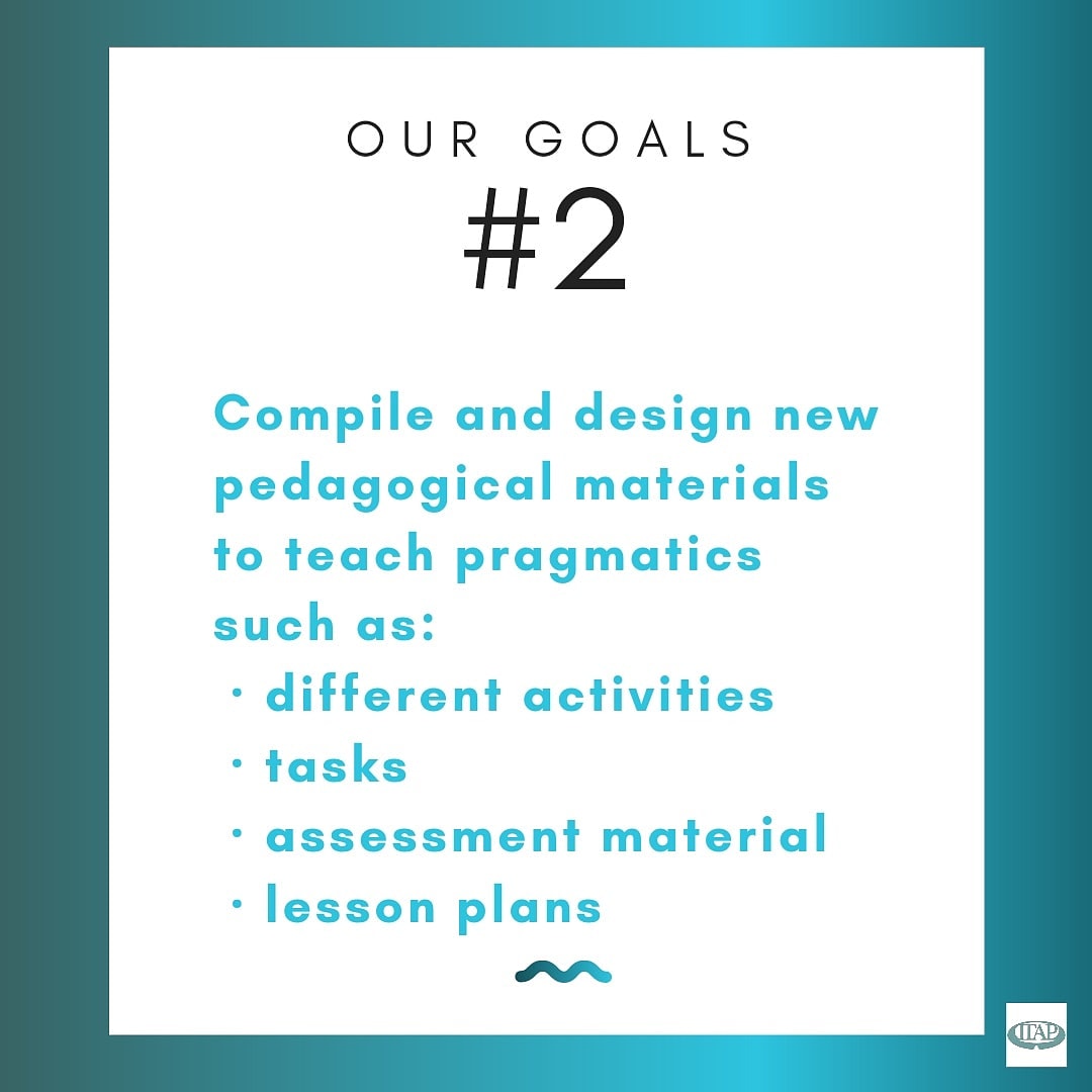 🎯 Another of our goals at ITAP is to compile and design pedagogical materials for teaching pragmatics 🧩

#teaching #pragmatics #itapassociation #tefl #taskbasedlearning #teachingmaterials