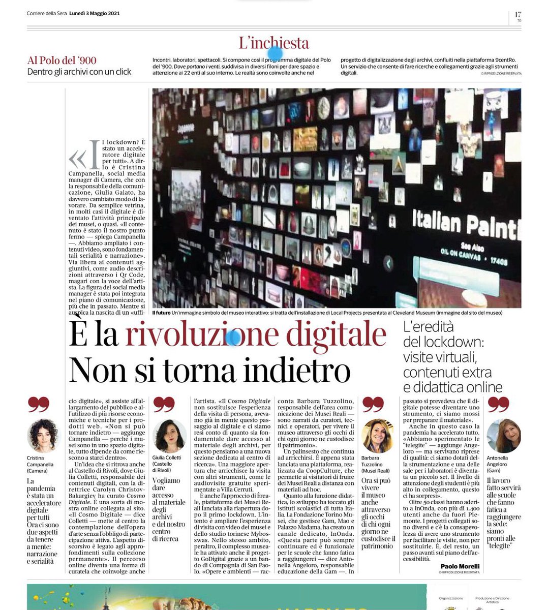 <a href="/CollettiGiulia8/">Giulia Colletti</a> e il nostro #CosmoDigitale <a href="/uncronista/">Paolo Morelli</a> <a href="/CorriereTorino/">Corriere Torino</a>  <a href="/Camera_Torino/">CAMERA</a> <a href="/MuseiRealiTo/">Musei Reali Torino</a> <a href="/BarbTuzz/">Barbara Tuzzolino</a> <a href="/gamtorino/">GAM Torino</a> <a href="/ilPolodel900/">ilpolodel900</a>