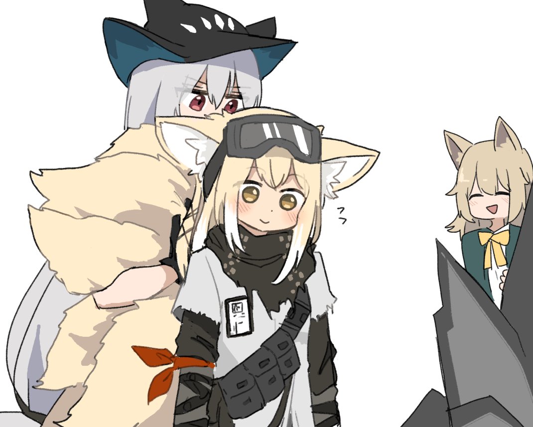 skadi (arknights) ,suzuran (arknights) multiple girls animal ears 3girls fox ears tail official alternate costume long hair  illustration images