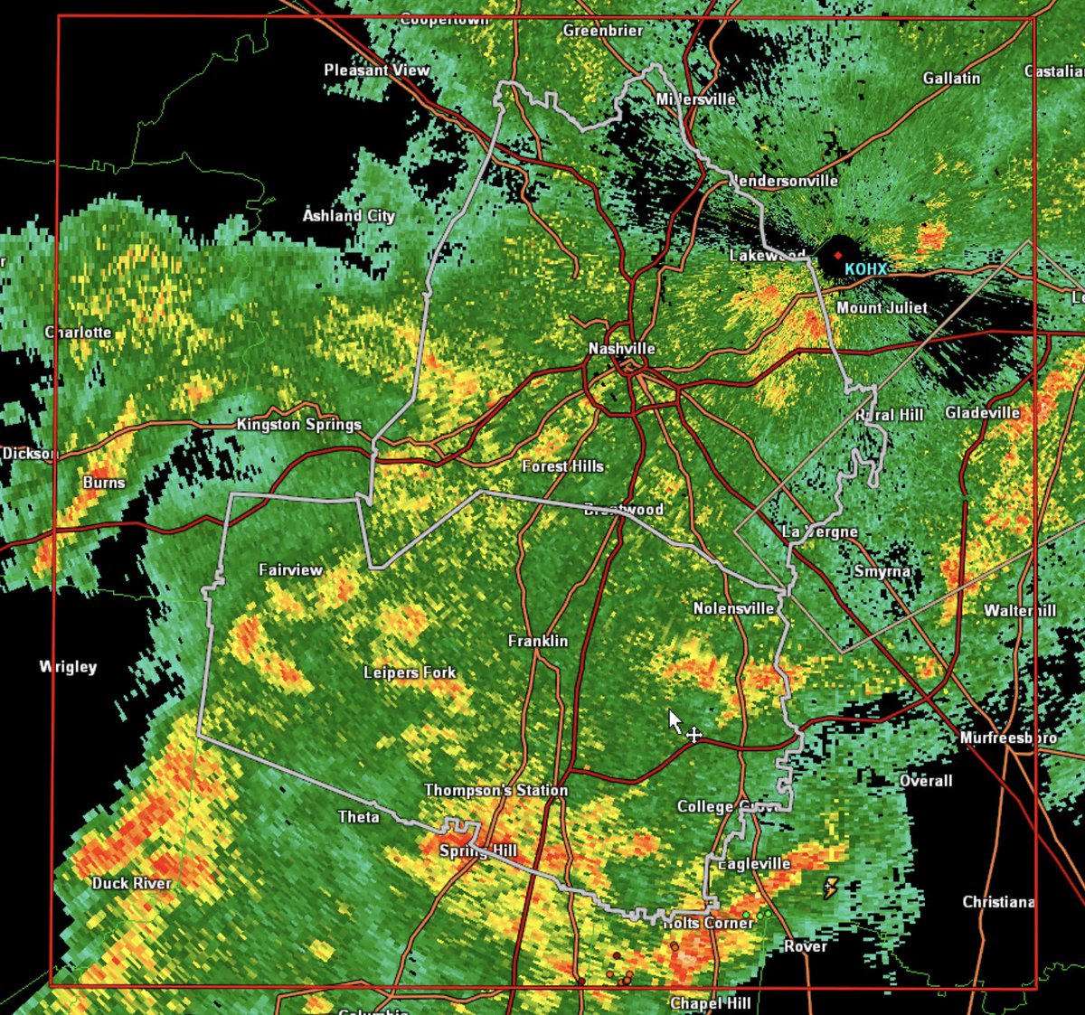 Rainy/stormy still. Tornado threat to our se has dissipated. Think we remain shenanigans free this morning. Watching. ^wm