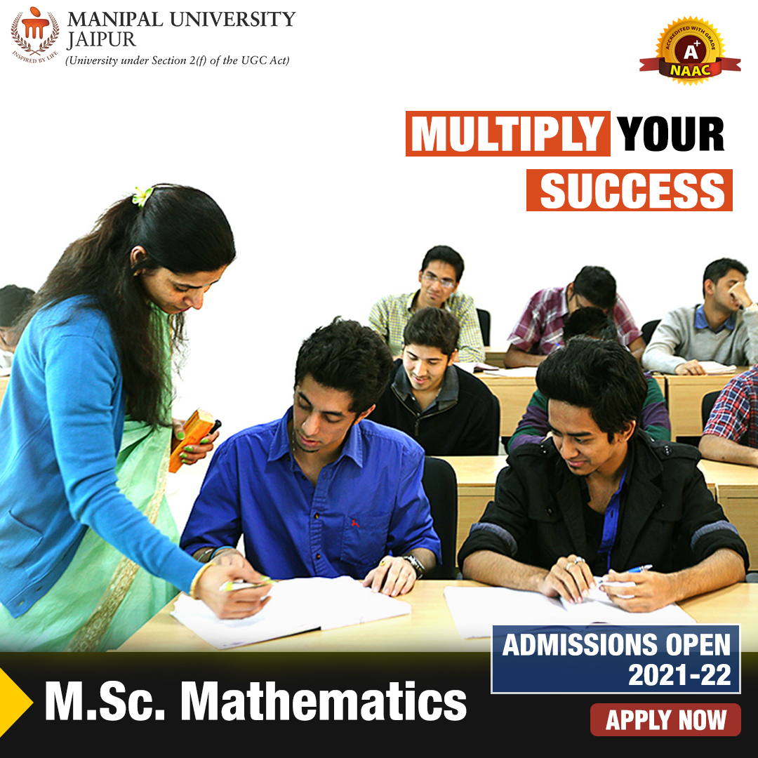 Jaipur_Manipal's tweet photo. #AdmissionsOpen for #MSc #Mathematics.
To apply, or for any other information, please visit https://t.co/5sDDrGtJcd
#ManipalUniversityJaipur #MUJ #MScMaths #Numbers #Graduates #MSc #Maths #Admissions2021 https://t.co/zuWiMuAqRr