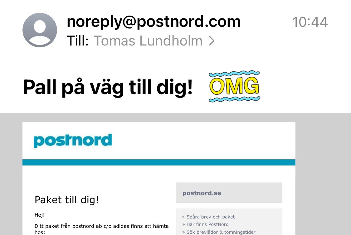 Stressen när <a href="/PostNordSverige/">PostNord Sverige</a> aviserar att Adidas valt att skicka mina shorts på pall 😳