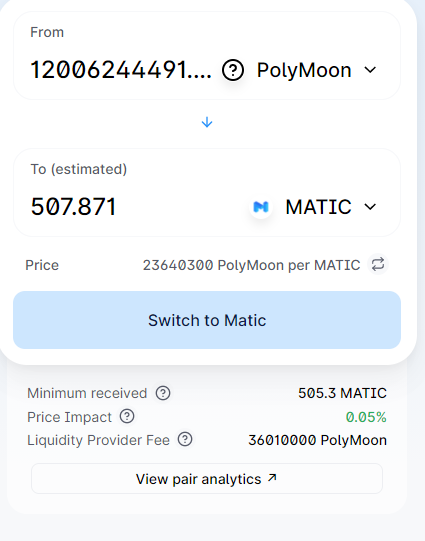 CryptoTrapper's tweet photo. UPDATE: Still HODL #POLYMOON $MATIC $QUICK don't sleep easy money play if your willing to take the time to research the process.
#POLYMOON #QUICKSWAP #MATIC #POLYGON #SCAM #KENNEL #EBSC #GRT #ONE #BCH #ETH #VET #RSR #VTHO #STMX #CELR #COTI #MTL #PHA #ARPA #KEY #MTH #CRYPTOTRAPPER https://t.co/r4tMXaufIb