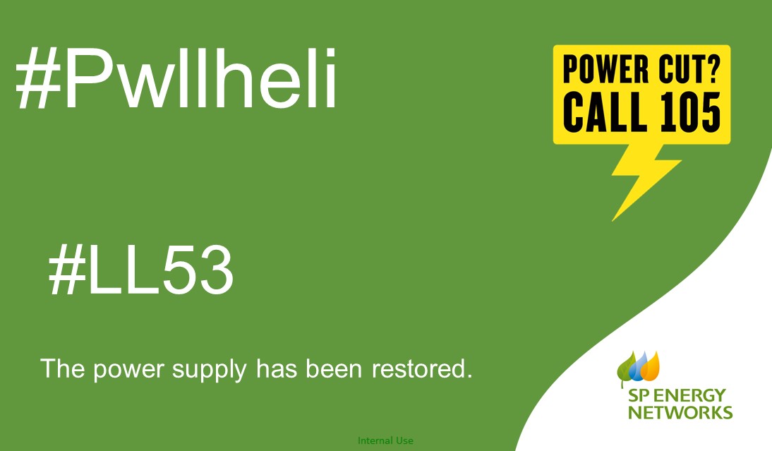 SPEnergyNetwork's tweet image. Supplies have now been restored to customers affected by #POWERCUT in #LL53 #Pwllheli. Thank you for your patience today.