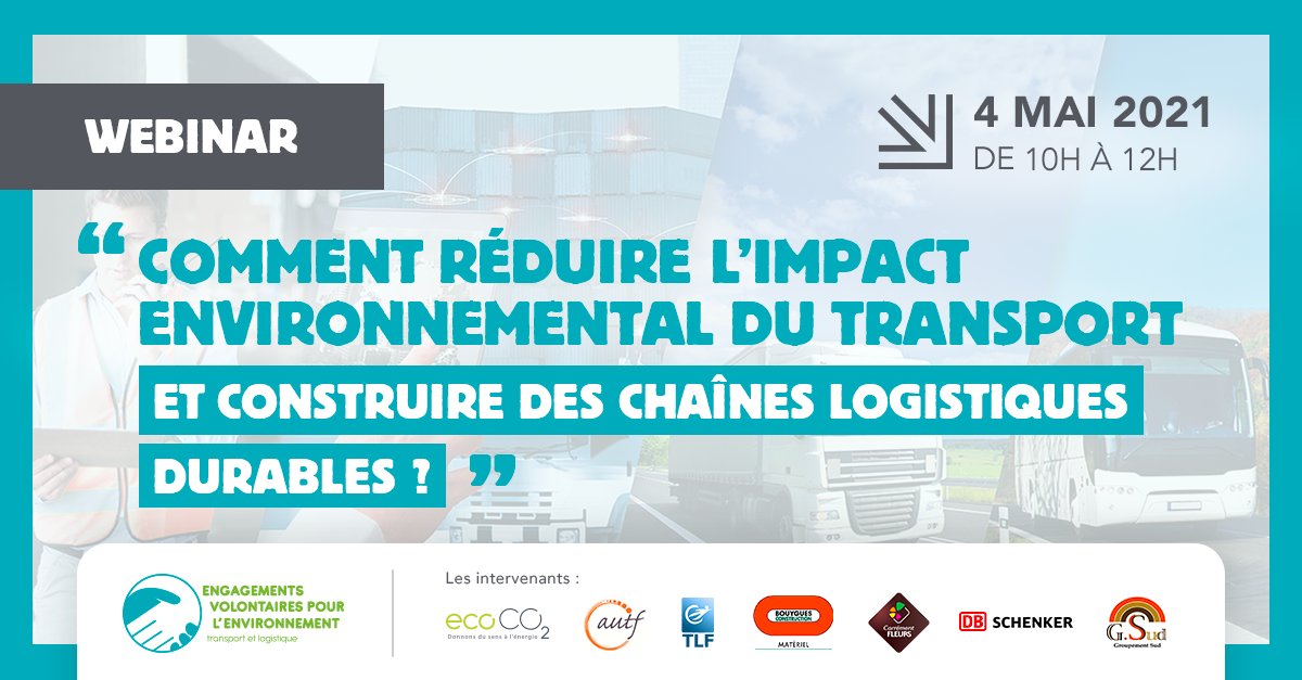 J-1 📣 Inscrivez-vous dès maintenant à notre webinar 💻 'Comment réduire l’ #impactenvironnemental du transport et construire des chaînes #logistiquesdurables ?', demain à 10h.

Inscription 👉 app.livestorm.co/eco-co2-1/comm…